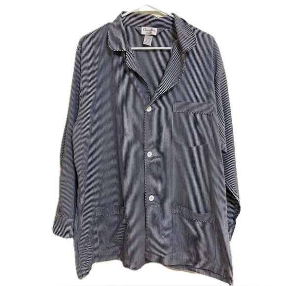 Dior Other - Vintage Christian Dior Pyjama Sleep Shirt - Blue & White Stripes, XL